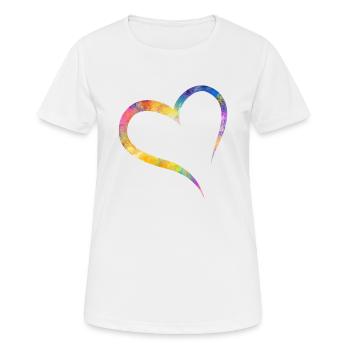 Mehrfarbige Herzliebe - Frauen T-Shirt atmungsaktiv - Weiß - Vorne - AI Model Female 172 dark (172cm)