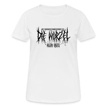 Die Wurzel allen Übels: BlackMetal-Edition (black) - Frauen T-Shirt atmungsaktiv - Weiß - Vorne - AI Model Female 172 dark (172cm)