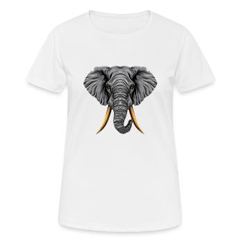 Éléphant majestueux : sagesse tribale géométrique - T-shirt respirant Femme - blanc - Devant - AI Model Female 172 dark (172cm)