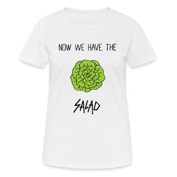 Salat - Frauen T-Shirt atmungsaktiv - Weiß - Vorne - AI Model Female 172 dark (172cm)