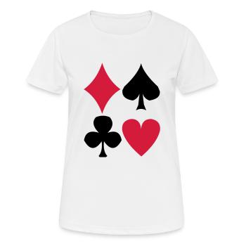 Poker - Frauen T-Shirt atmungsaktiv - Weiß - Vorne - AI Model Female 172 dark (172cm)
