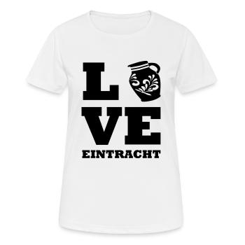 LOVE Frankfurt Eintracht - Frauen T-Shirt atmungsaktiv - Weiß - Vorne - AI Model Female 172 dark (172cm)