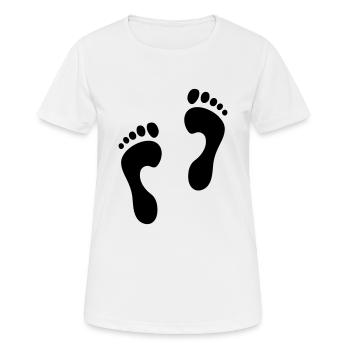 Fußabdrücke 2 - Frauen T-Shirt atmungsaktiv - Weiß - Vorne - AI Model Female 172 dark (172cm)