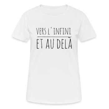vers l'infini - Toy story - best of 90's - T-shirt respirant Femme - blanc - Devant - AI Model Female 172 dark (172cm)