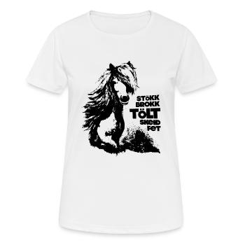 Island Pferd -TÖLT - Frauen T-Shirt atmungsaktiv - Weiß - Vorne - AI Model Female 172 dark (172cm)