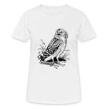 Eule / Kauz - Frauen T-Shirt atmungsaktiv - Weiß - Vorne - AI Model Female 172 dark (172cm)