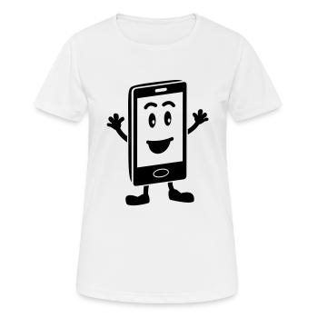 Handy smiley - Frauen T-Shirt atmungsaktiv - Weiß - Vorne - AI Model Female 172 dark (172cm)