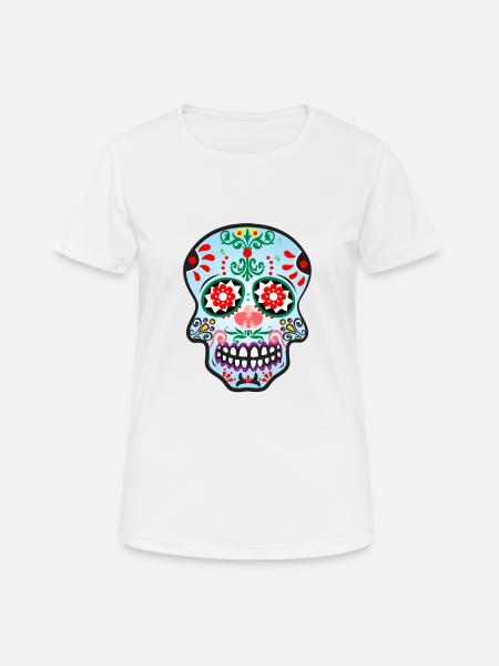 Catrina skull blue - Women's Breathable T-Shirt - white