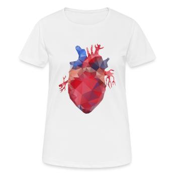 Heart low poly - Women's Breathable T-Shirt - white - Front - AI Model Female 172 dark (172cm)