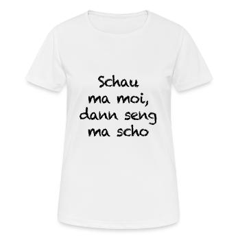 Regarde moi - T-shirt respirant Femme - blanc - Devant - AI Model Female 172 dark (172cm)