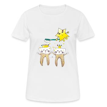 Gesunde Zähne - Frauen T-Shirt atmungsaktiv - Weiß - Vorne - AI Model Female 172 dark (172cm)