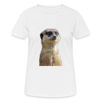 Erdmännchen Foto - Frauen T-Shirt atmungsaktiv - Weiß - Vorne - AI Model Female 172 dark (172cm)