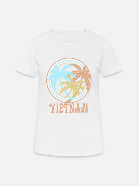 Vietnam - Frauen T-Shirt atmungsaktiv - Weiß