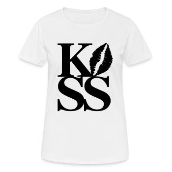 Kiss - Frauen T-Shirt atmungsaktiv - Weiß - Vorne - AI Model Female 172 dark (172cm)