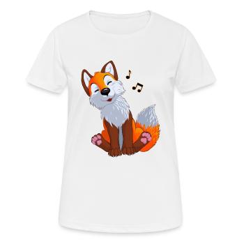 Singender Fuchs - Frauen T-Shirt atmungsaktiv - Weiß - Vorne - AI Model Female 172 dark (172cm)