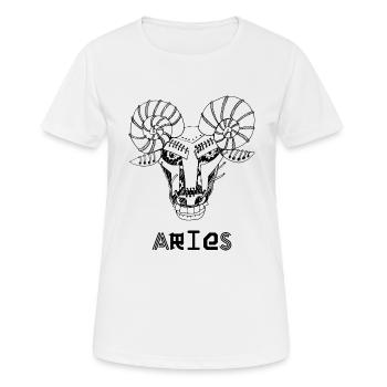 Sternzeichen Widder - Frauen T-Shirt atmungsaktiv - Weiß - Vorne - AI Model Female 172 dark (172cm)