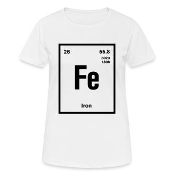Iron Element im Periodensystem - Frauen T-Shirt atmungsaktiv - Weiß - Vorne - AI Model Female 172 dark (172cm)