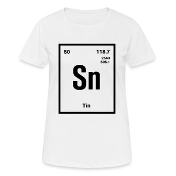 Tin Element im Periodensystem - Frauen T-Shirt atmungsaktiv - Weiß - Vorne - AI Model Female 172 dark (172cm)