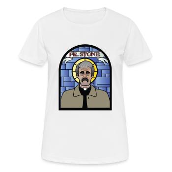Pater Ted - Frauen T-Shirt atmungsaktiv - Weiß - Vorne - AI Model Female 172 dark (172cm)