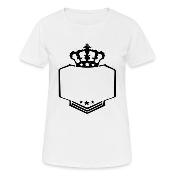 rahmen umrandung text king könig krone wappen logo - Frauen T-Shirt atmungsaktiv - Weiß - Vorne - AI Model Female 172 dark (172cm)
