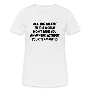 Volleyball - Volley Ball - Volley-Ball - Sport - Frauen T-Shirt atmungsaktiv - Weiß - Vorne - AI Model Female 172 dark (172cm)