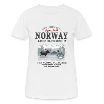 Norway Moose - Frauen T-Shirt atmungsaktiv - Weiß - Vorne - AI Model Female 172 dark (172cm)