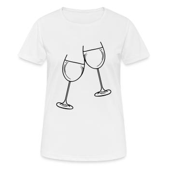 sekt wein glas - Frauen T-Shirt atmungsaktiv - Weiß - Vorne - AI Model Female 172 dark (172cm)