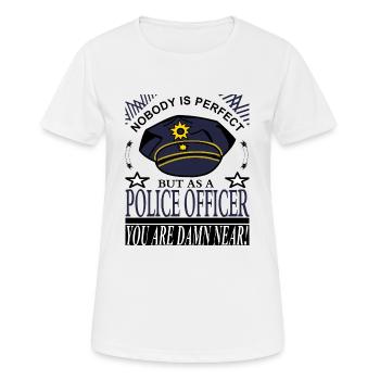 Polizist Polizei - Frauen T-Shirt atmungsaktiv - Weiß - Vorne - AI Model Female 172 dark (172cm)