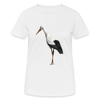 Storch - Frauen T-Shirt atmungsaktiv - Weiß - Vorne - AI Model Female 172 dark (172cm)