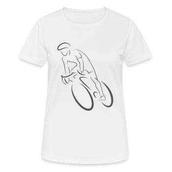 Sportsman training with a racing bike - Women's Breathable T-Shirt - white - Front - AI Model Female 172 dark (172cm)