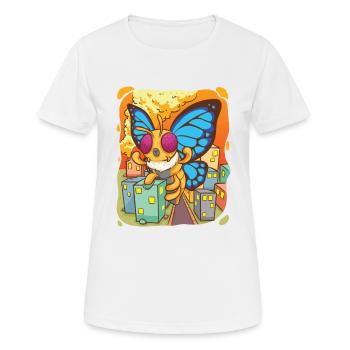 Sweet butterfly and the city - Women's Breathable T-Shirt - white - Front - AI Model Female 172 dark (172cm)