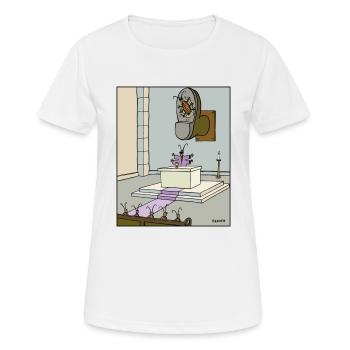 1184 claque de cafard de botte d'église - T-shirt respirant Femme - blanc - Devant - AI Model Female 172 dark (172cm)