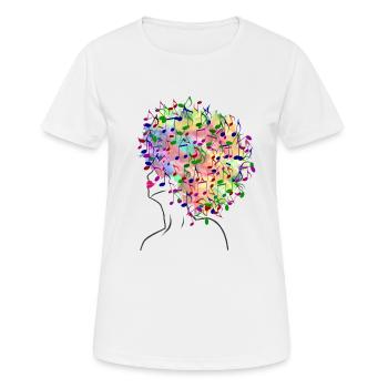La musique. - T-shirt respirant Femme - blanc - Devant - AI Model Female 172 dark (172cm)