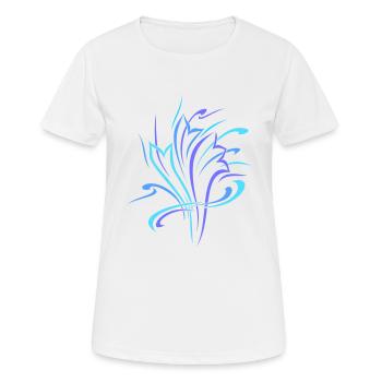 Bouquet de fleurs Bleu turquoise - T-shirt respirant Femme - blanc - Devant - AI Model Female 172 dark (172cm)