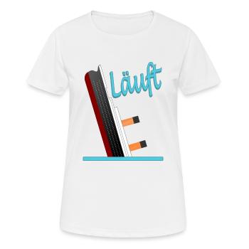 Läuft-Titanic-Version 1 - Frauen T-Shirt atmungsaktiv - Weiß - Vorne - AI Model Female 172 dark (172cm)