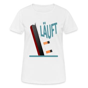 Läuft-Titanic-Version 2 - Frauen T-Shirt atmungsaktiv - Weiß - Vorne - AI Model Female 172 dark (172cm)