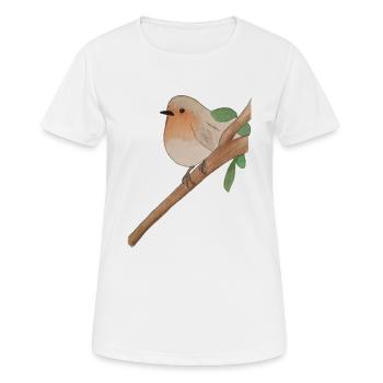 Rouge-gorge - T-shirt respirant Femme - blanc - Devant - AI Model Female 172 dark (172cm)