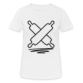 Rouleau de pâte - T-shirt respirant Femme - blanc - Devant - AI Model Female 172 dark (172cm)