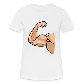 biceps muscle - T-shirt respirant Femme - blanc - Devant - AI Model Female 172 dark (172cm)