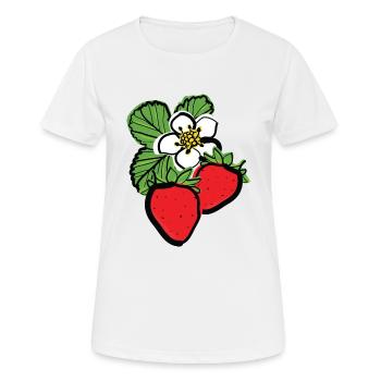 Erdbeeren Früchte - Frauen T-Shirt atmungsaktiv - Weiß - Vorne - AI Model Female 172 dark (172cm)