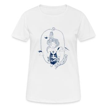 Salzwasserliebe - Frauen T-Shirt atmungsaktiv - Weiß - Vorne - AI Model Female 172 dark (172cm)