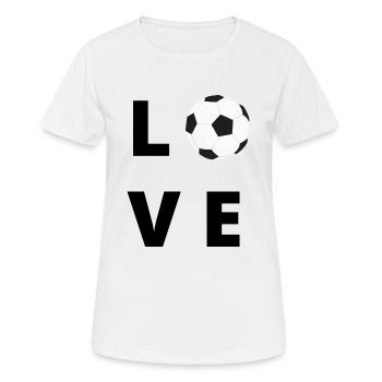 LOVE FOOTBALL - Women's Breathable T-Shirt - white - Front - AI Model Female 172 dark (172cm)