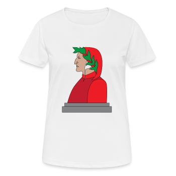 Illustration des Porträts von Dante Alighieri - Frauen T-Shirt atmungsaktiv - Weiß - Vorne - AI Model Female 172 dark (172cm)