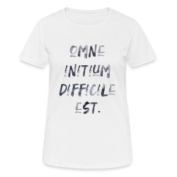 all beginning is difficult Latin quotation scripture - Women's Breathable T-Shirt - white - Front - AI Model Female 172 dark (172cm)