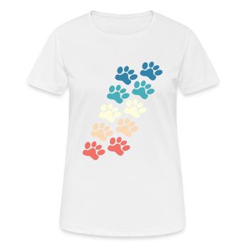 Paw Print Paw Vintage Retro - Women's Breathable T-Shirt - white - Front - AI Model Female 172 dark (172cm)