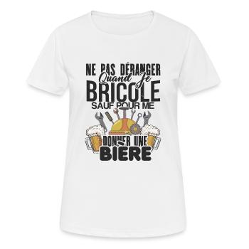 Ne pas déranger quand je bricole - T-shirt respirant Femme - blanc - Devant - AI Model Female 172 dark (172cm)