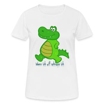Süßes Krokodil das auch mal Schnappen kann - Frauen T-Shirt atmungsaktiv - Weiß - Vorne - AI Model Female 172 dark (172cm)