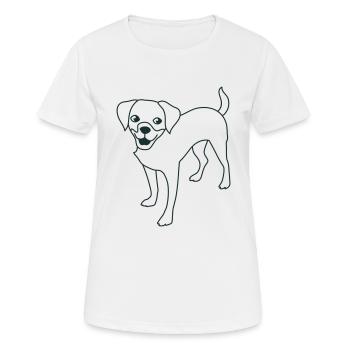 chien chiot debout - T-shirt respirant Femme - blanc - Devant - AI Model Female 172 dark (172cm)