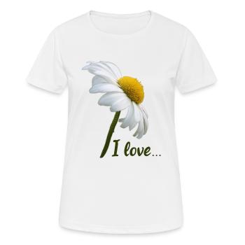 Margeriten I love weiße Blume Margerite - Frauen T-Shirt atmungsaktiv - Weiß - Vorne - AI Model Female 172 dark (172cm)