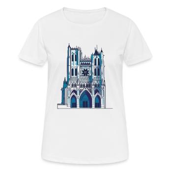 Kathedrale von Amiens - Frauen T-Shirt atmungsaktiv - Weiß - Vorne - AI Model Female 172 dark (172cm)